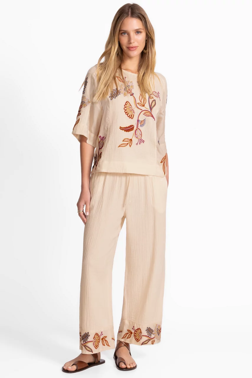 Johnny Was MIXED MEDIA DOLMAN BLOUSE Shell