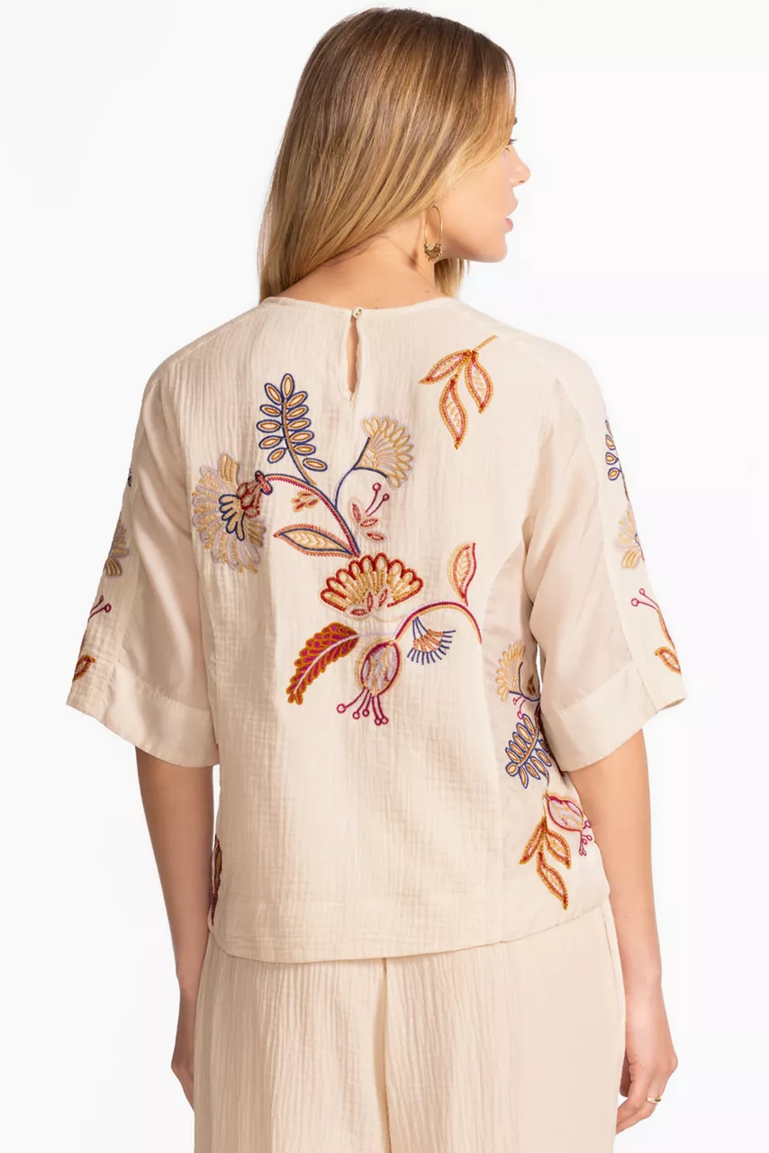 Johnny Was MIXED MEDIA DOLMAN BLOUSE Shell