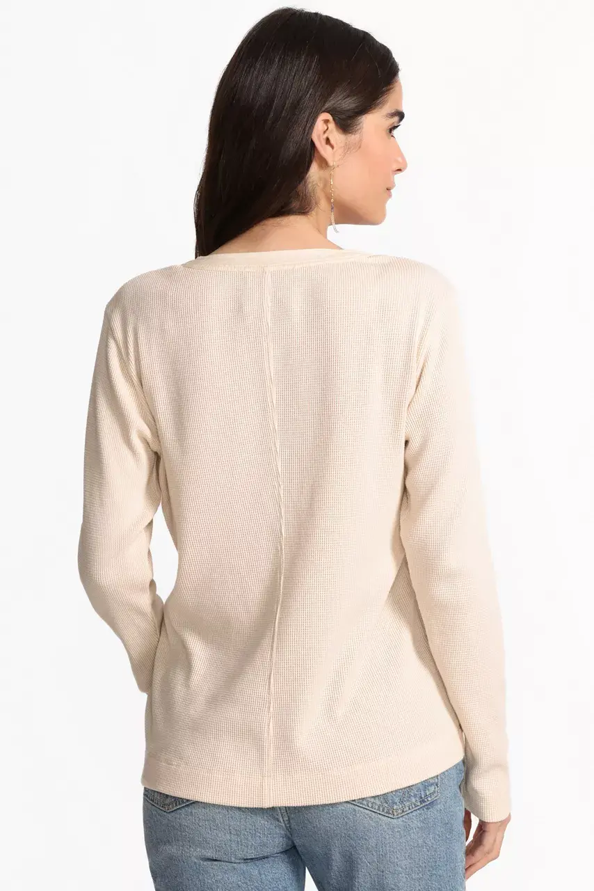 Johnny Was MIXED MEDIA HENLEY THERMAL Shell