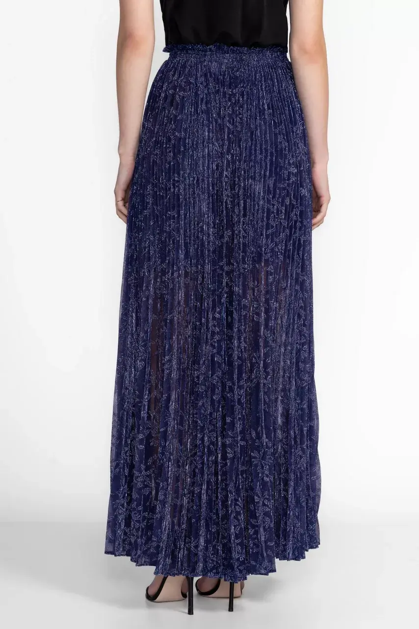 Johnny Was MONTEE PLEATED MAXI SKIRT Electric Blue