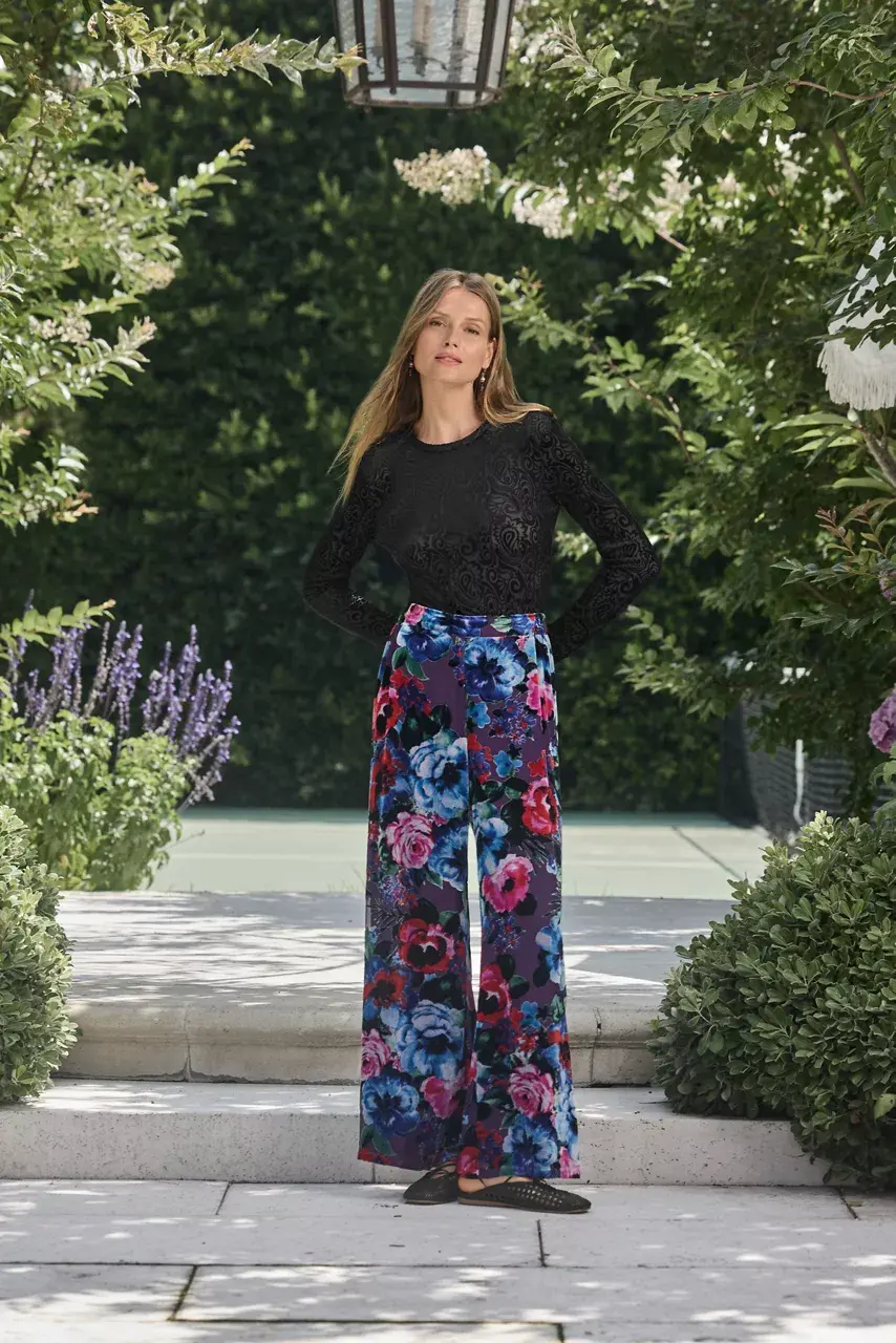 Johnny Was NATALIE LONG SLEEVE MESH TEE Black