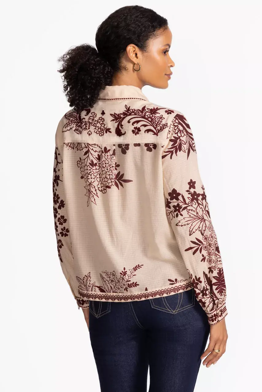 Johnny Was OPEN NECK SHIRT Aquijio