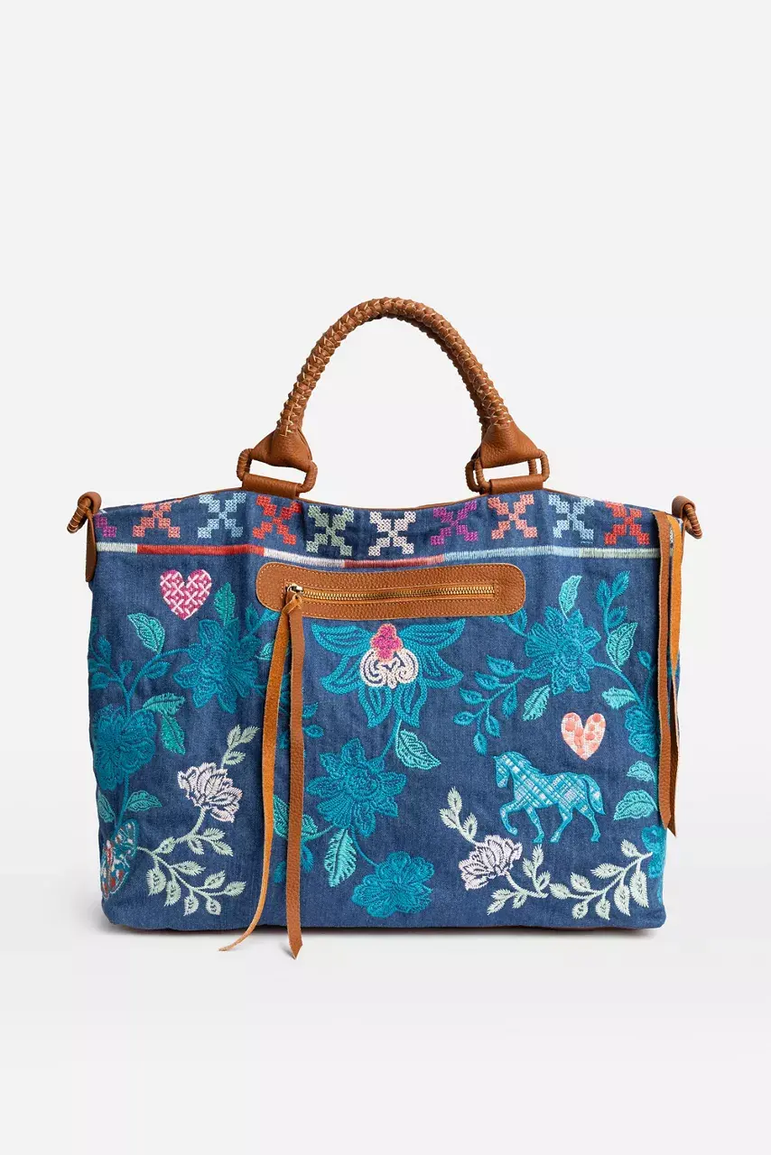 Johnny Was OVERNIGHT BAG Denim