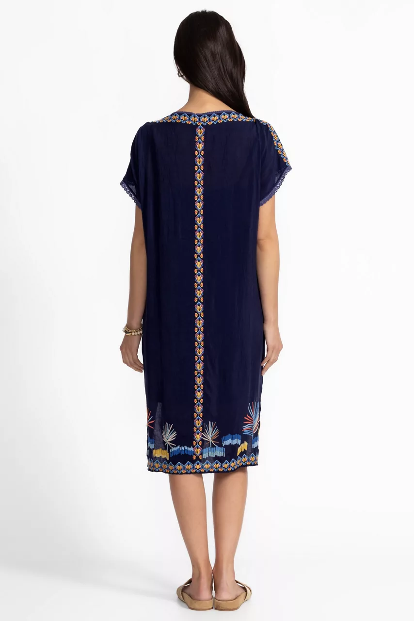 Johnny Was PALM BEACH DRESS Blue Night