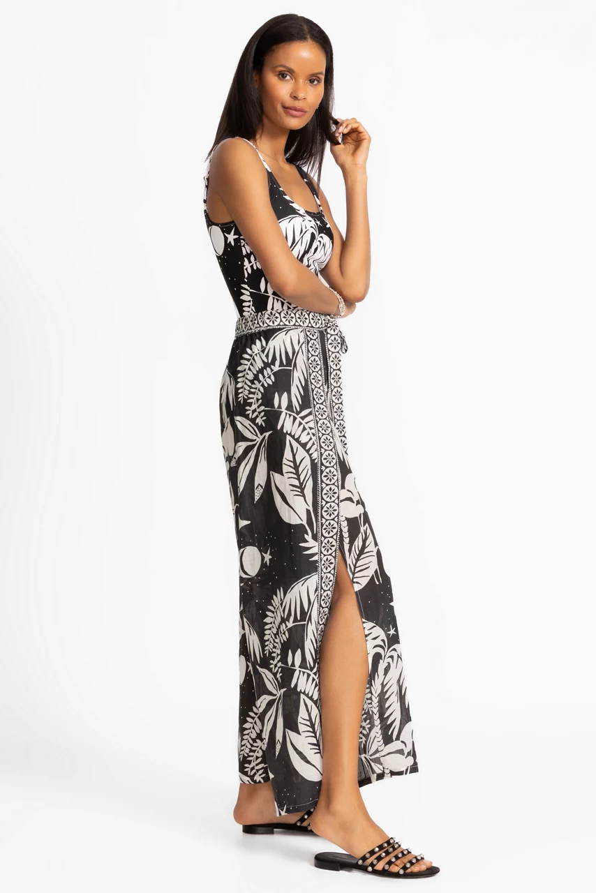 Johnny Was PALMAS WRAP PANT Palmas Black White