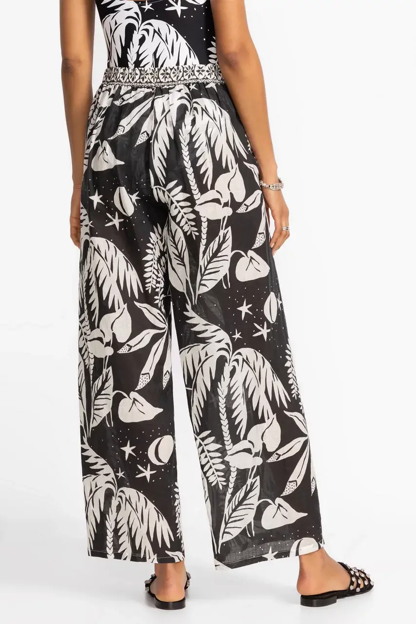 Johnny Was PALMAS WRAP PANT Palmas Black White