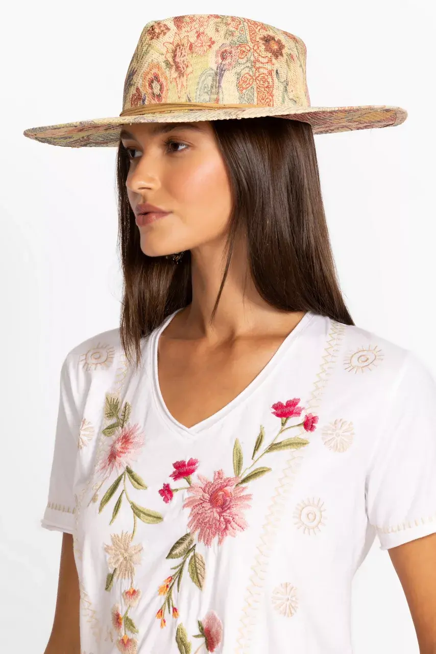 Johnny Was PAULA PRINTED BEACH HAT Paula