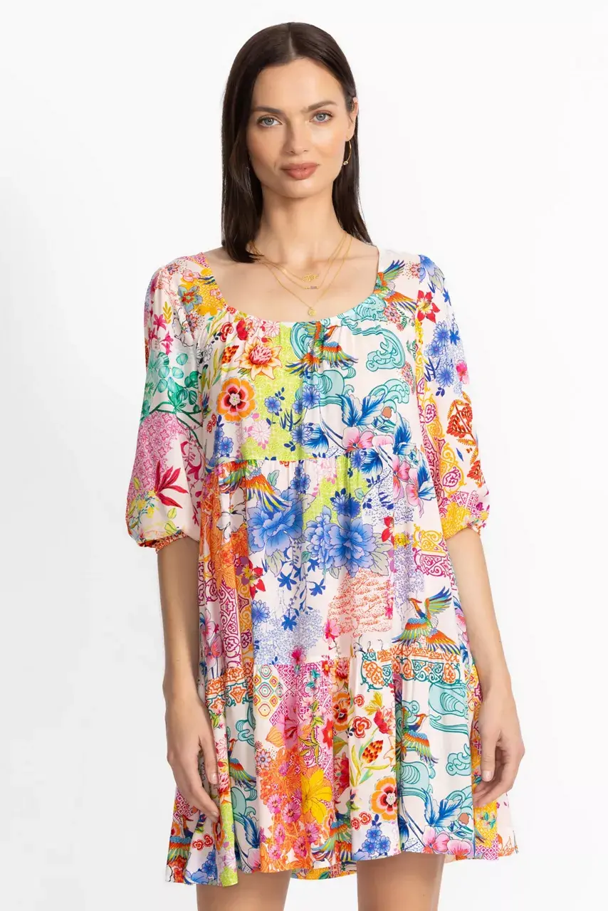 Johnny Was PAULA TIERED MINI DRESS Paula