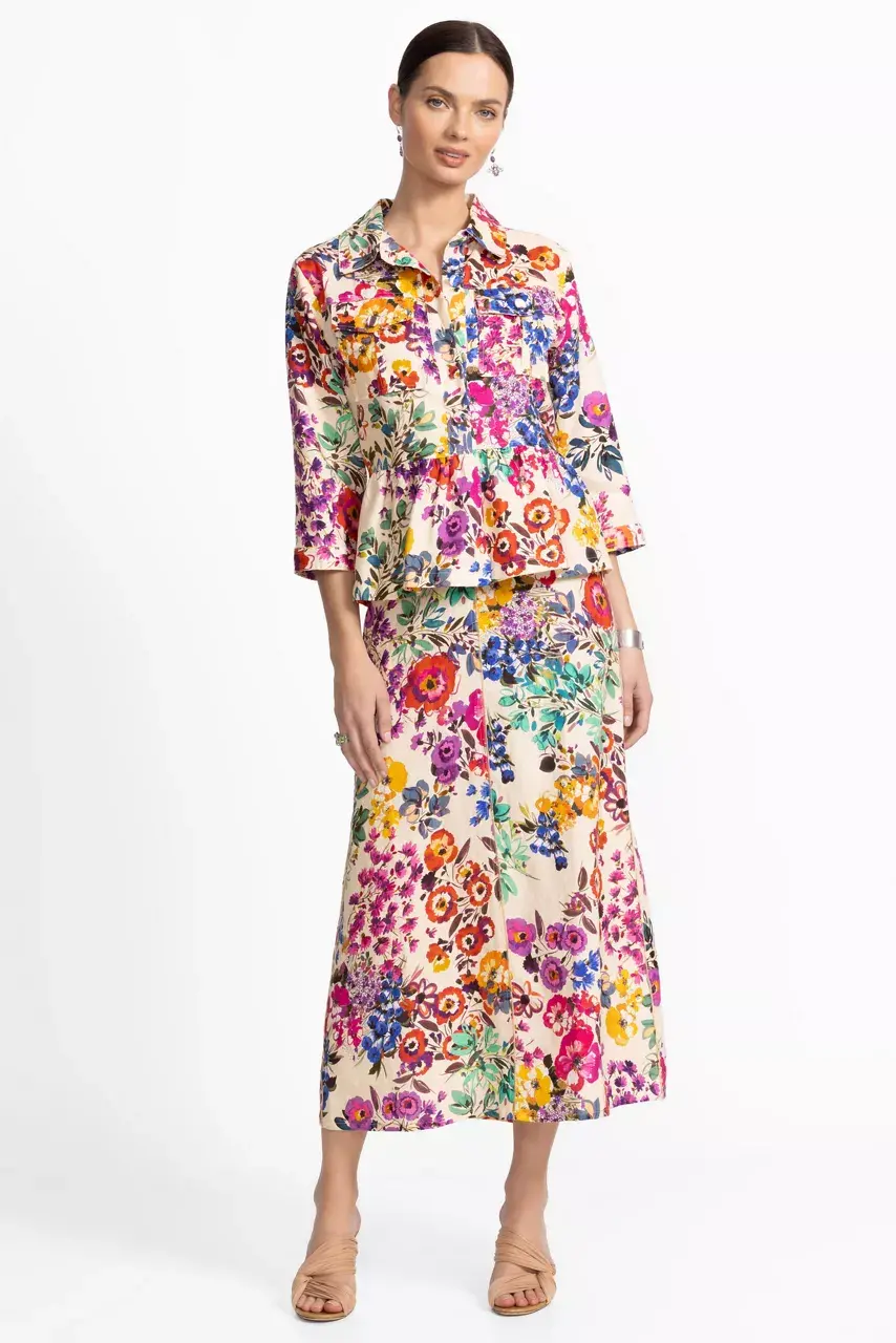 Johnny Was PEPLUM LINEN JACKET Evalon