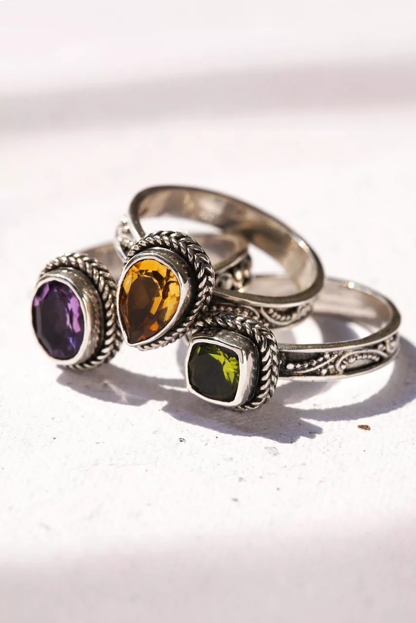 Johnny Was PERFECT PRISM STACKABLE RING SET Silver