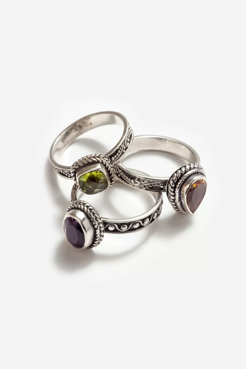 johnny was PERFECT PRISM STACKABLE RING SET Silver