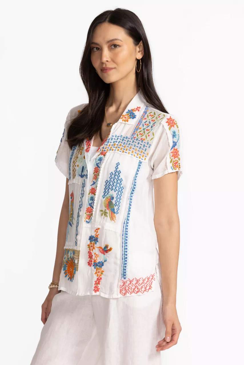 Johnny Was PETRA SHIRT White