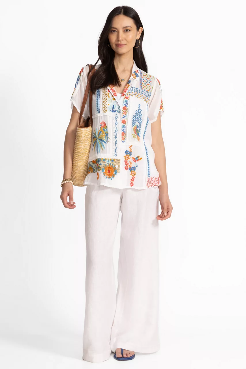 Johnny Was PETRA SHIRT White