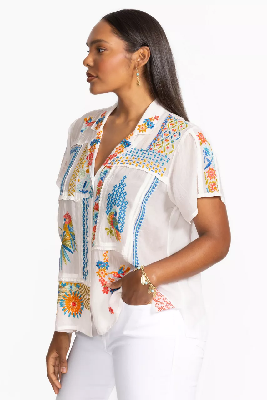 Johnny Was PETRA SHIRT White