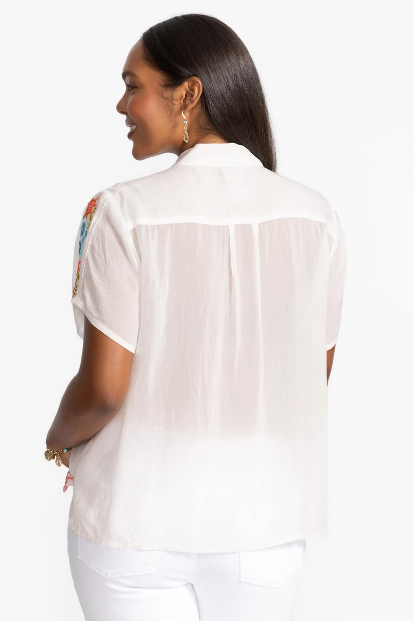 Johnny Was PETRA SHIRT White