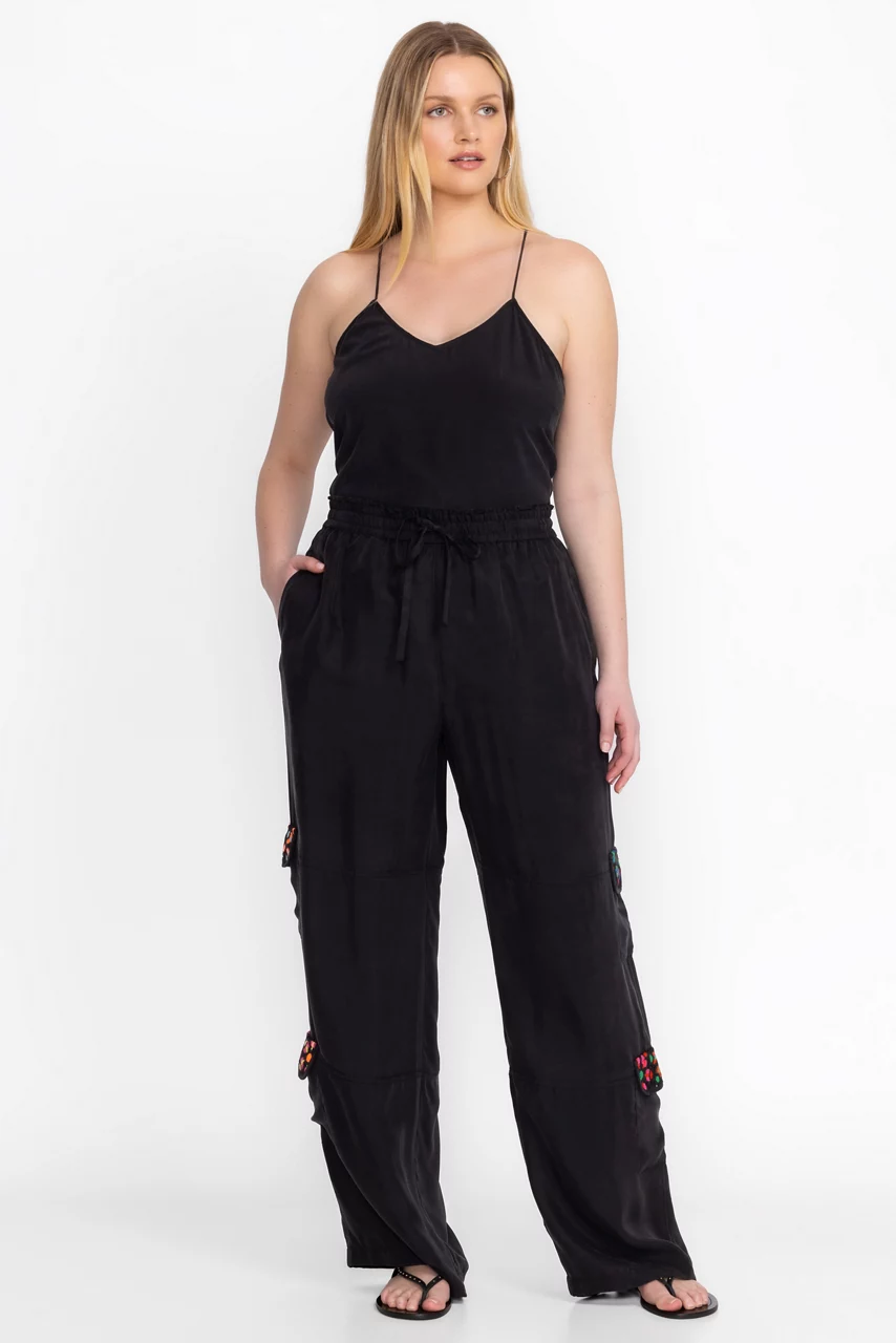 Johnny Was PHILLIS CROCHET PANT Black