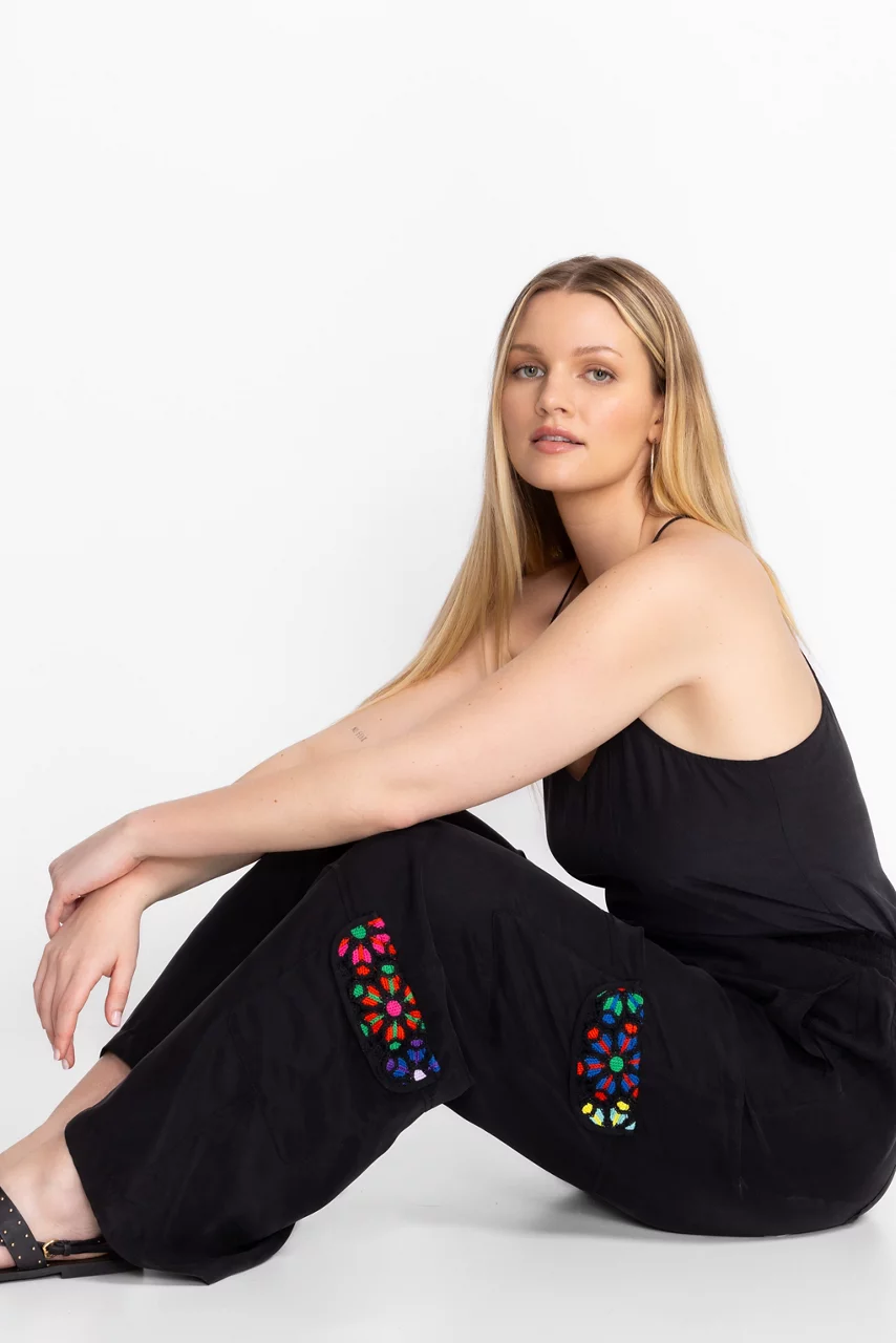 Johnny Was PHILLIS CROCHET PANT Black