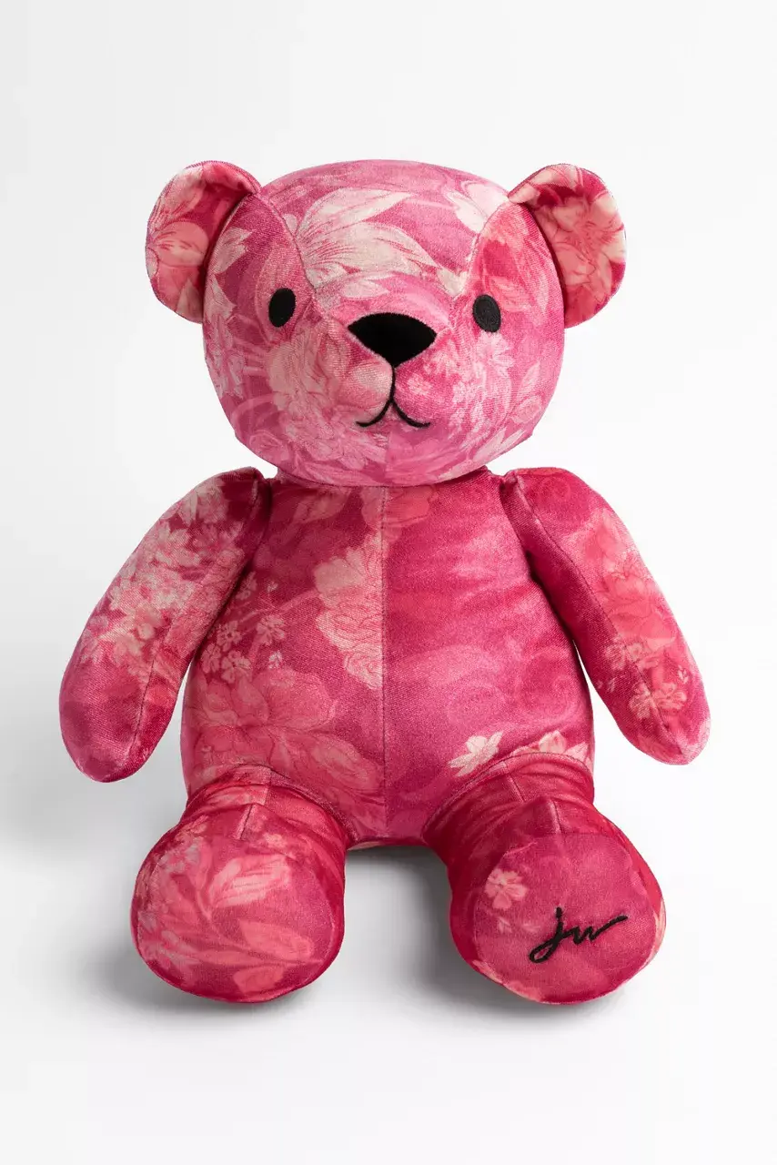 johnny was PINK PRINTED VELVET BEAR Pink Sylvie