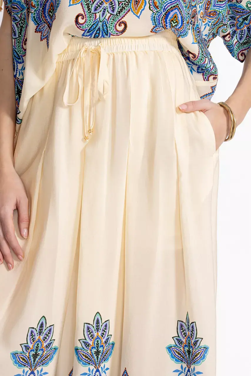 Johnny Was PLEATED WIDE LEG PANT Ruta