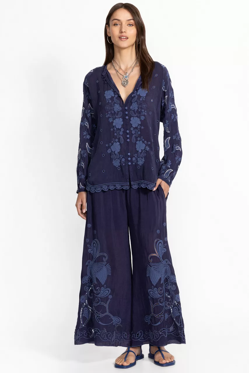 Johnny Was RACHEL PANT Blue Night