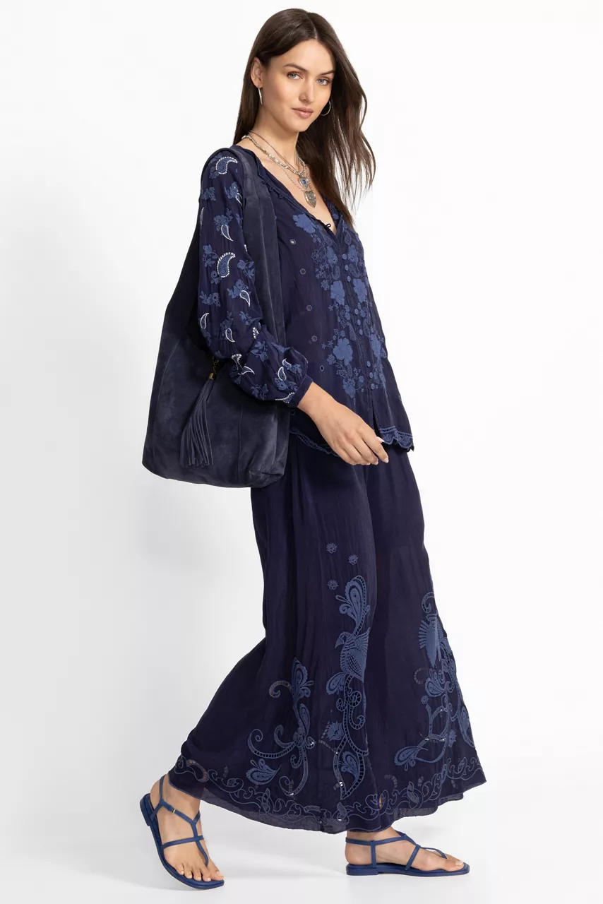 Johnny Was RACHEL PANT Blue Night