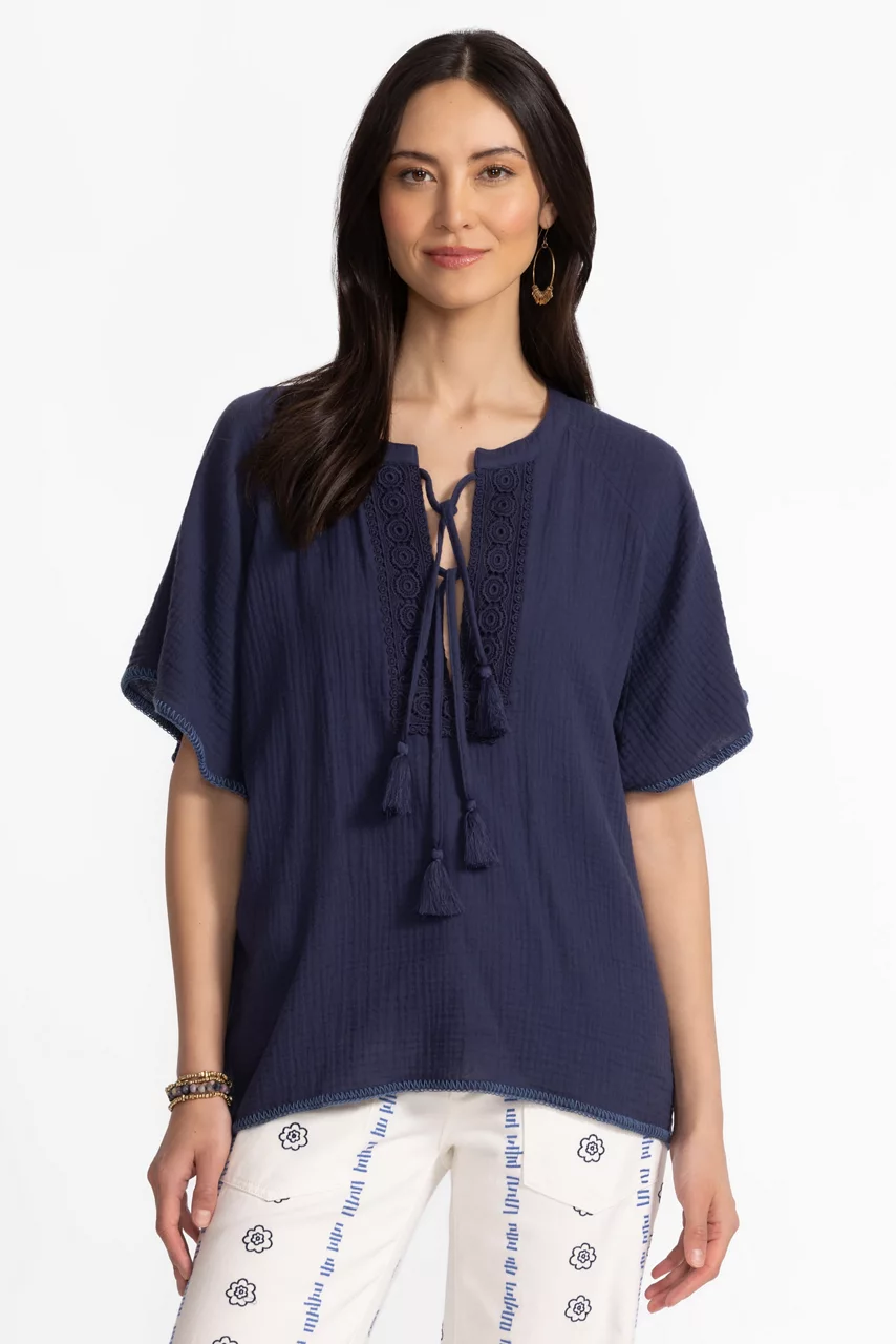 johnny was RAGLAN PONCHO TOP Blue Nights