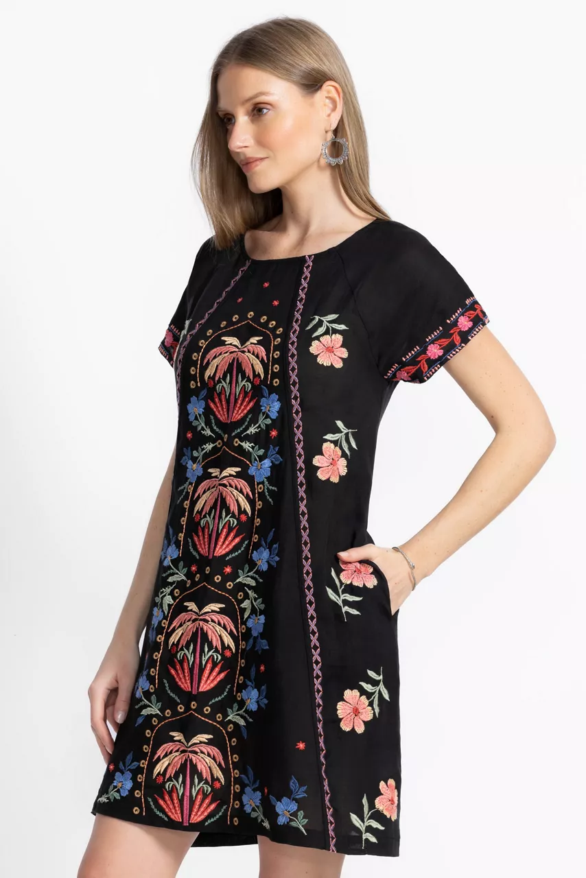 Johnny Was RAGLAN SEAMED DRESS Black