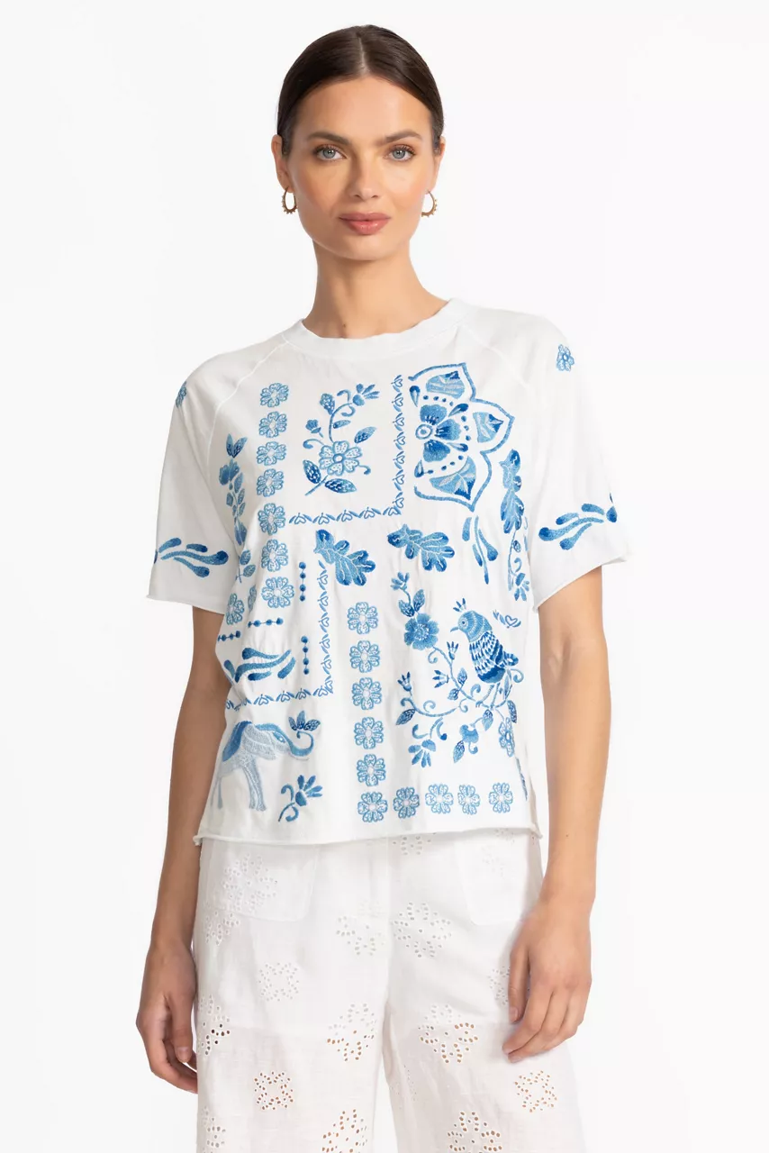 johnny was RAW EDGE RAGLAN BOXY TEE White