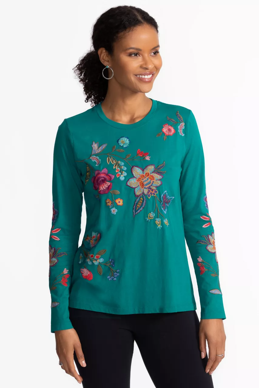 johnny was RAW SEAM CREW NECK TEE Deep Lake