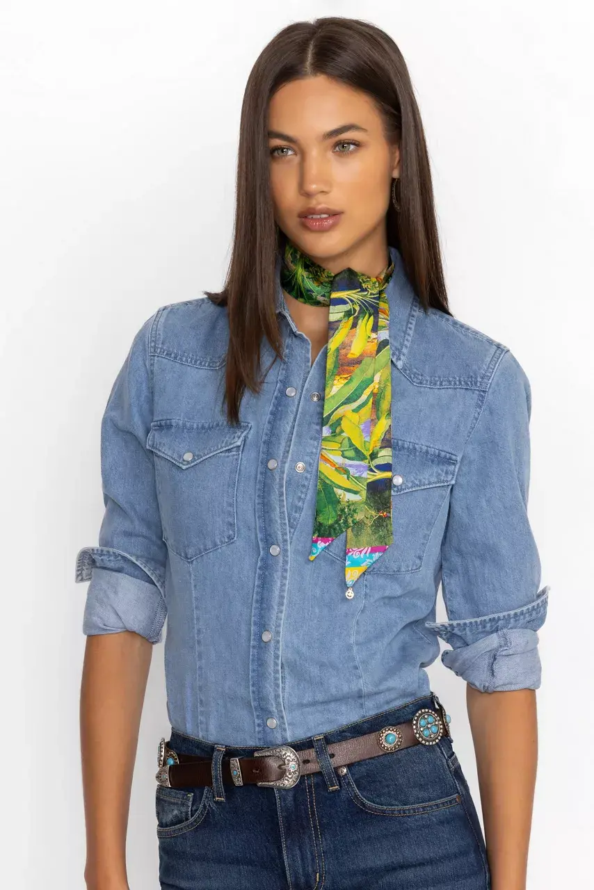 Johnny Was RAWI SILK SCARF Rawi Scarf Print