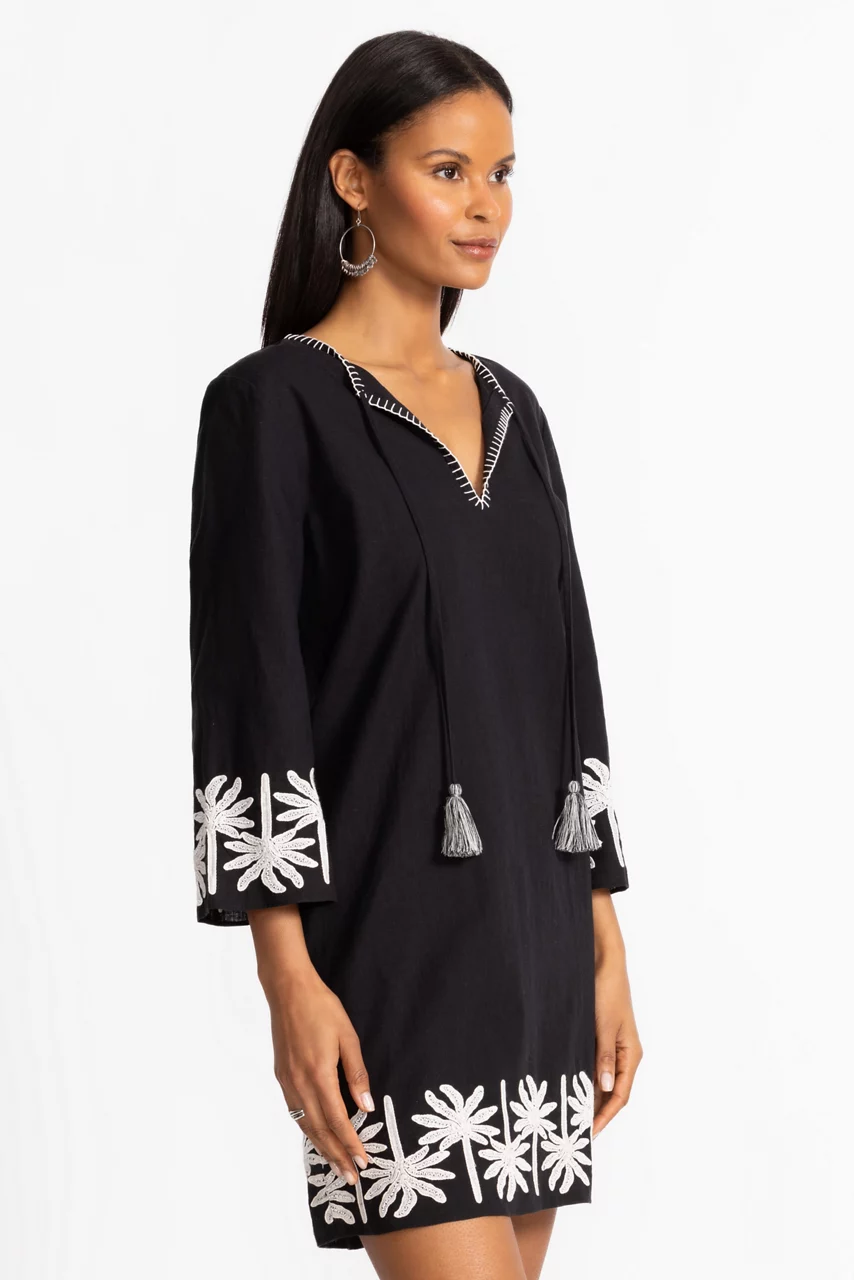 Johnny Was RELAXED KIMONO SLEEVE DRESS Black