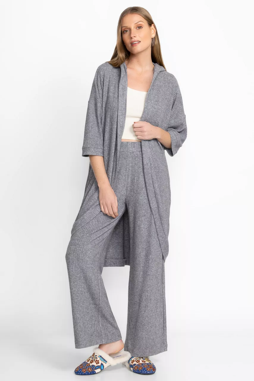 johnny was RIB HI LOW KIMONO Charcoal Heather