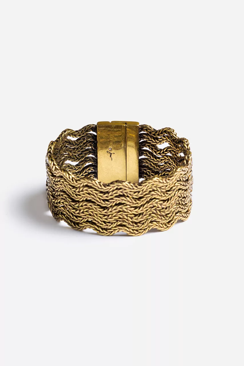 Johnny Was RIC RAC SEVEN STRAND BRACELET Gold