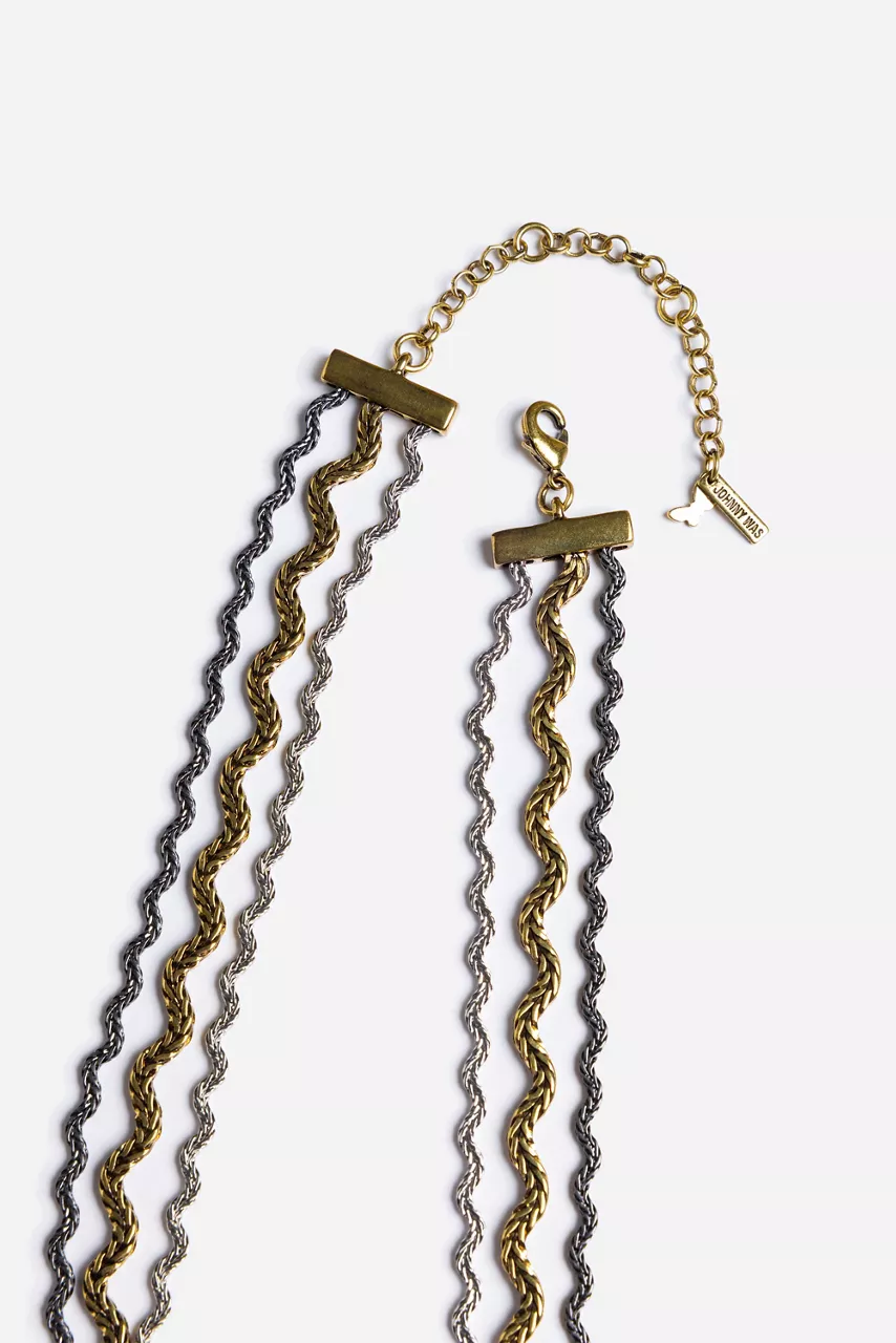 Johnny Was RIC RAC TRIPLE STRAND NECKLACE Assorted