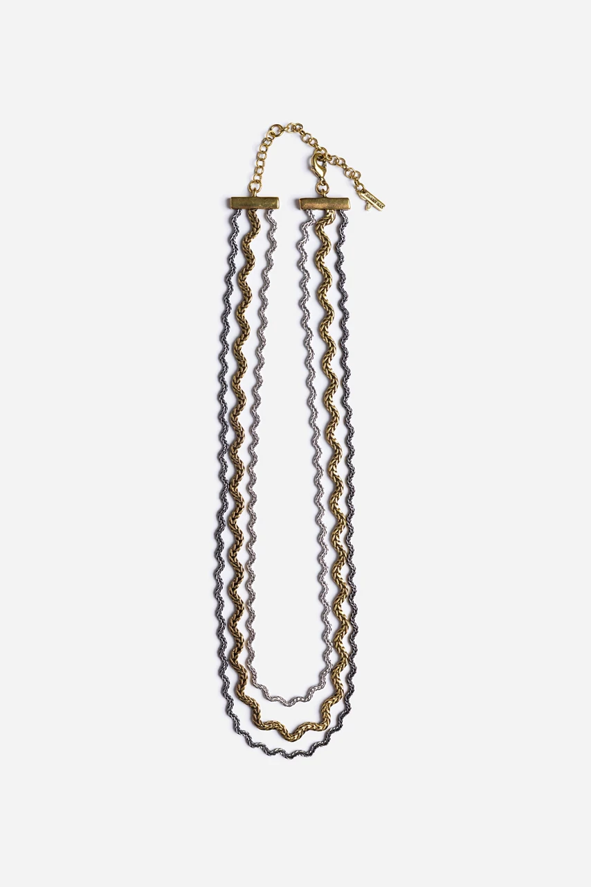 johnny was RIC RAC TRIPLE STRAND NECKLACE Assorted