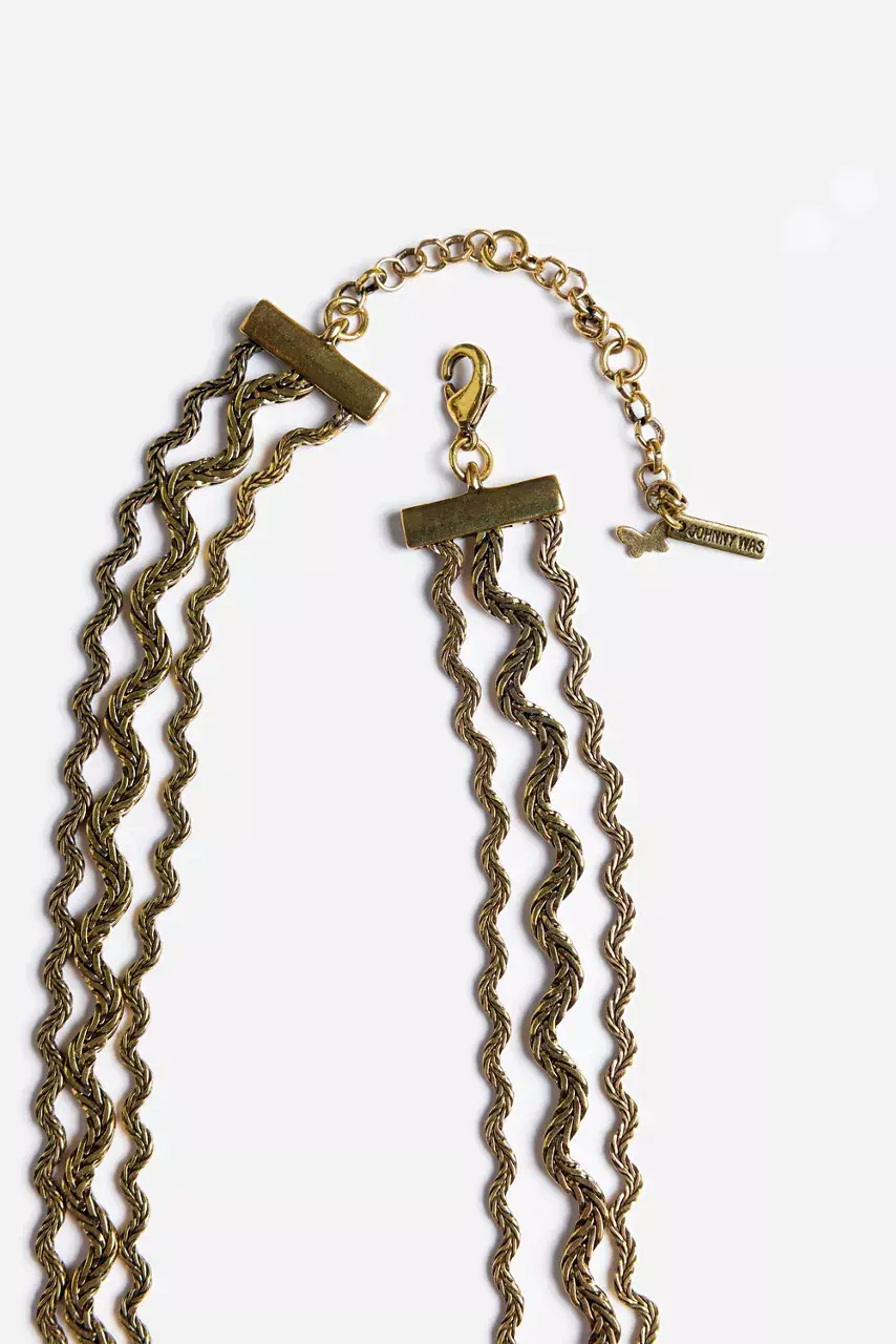 Johnny Was RIC RAC TRIPLE STRAND NECKLACE Gold