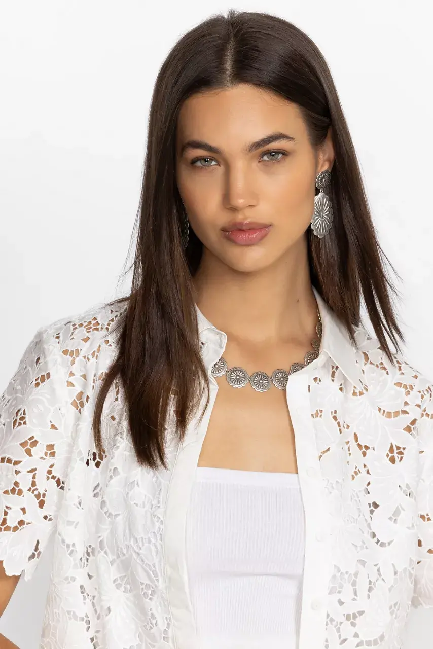 Johnny Was RIVER RANCH CONCHO NECKLACE Silver