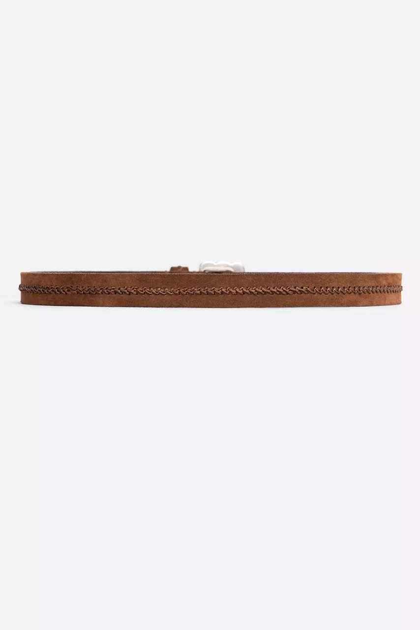 Johnny Was ROCCIA ITALIAN SUEDE BELT Brown