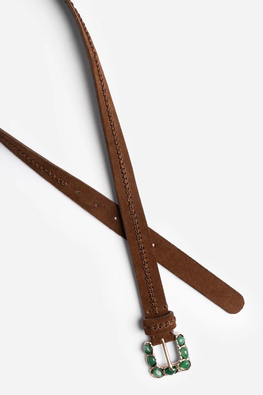 Johnny Was ROCCIA ITALIAN SUEDE BELT Brown