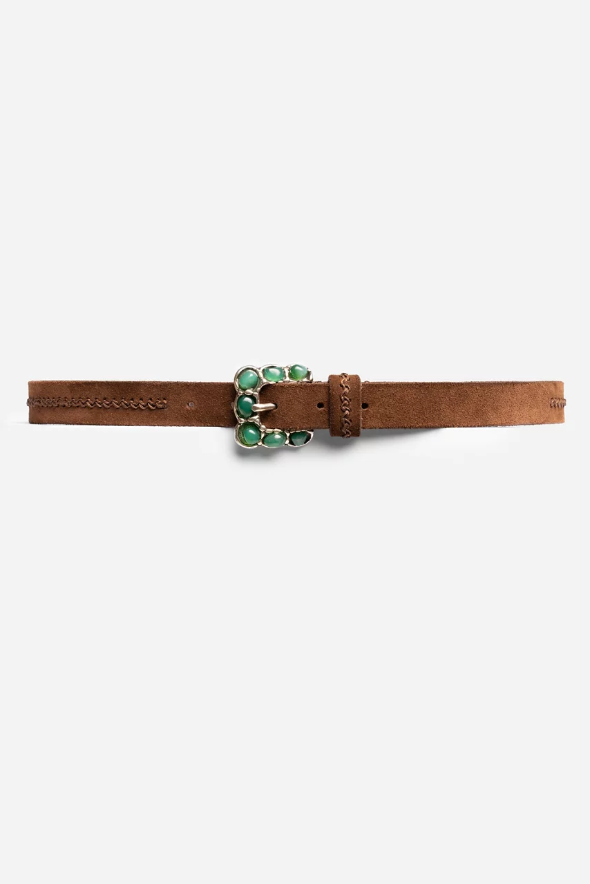 johnny was ROCCIA ITALIAN SUEDE BELT Brown