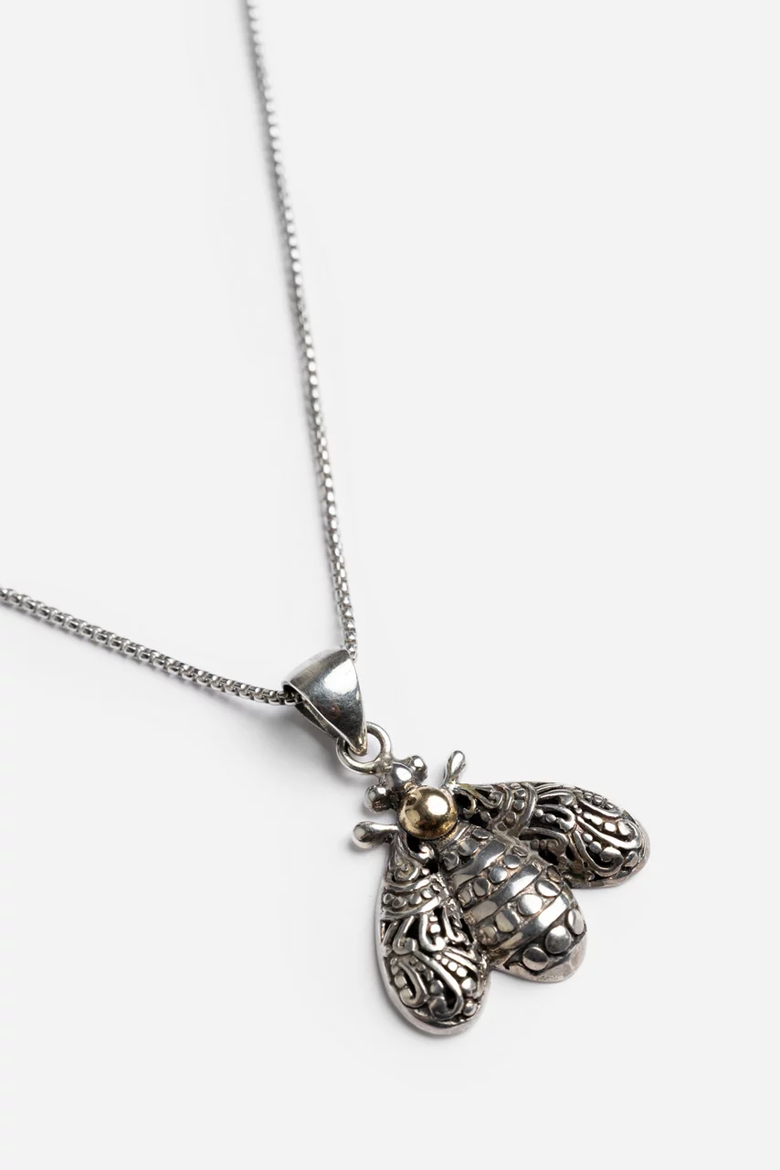 Johnny Was ROYAL BEE PENDANT NECKLACE Silver