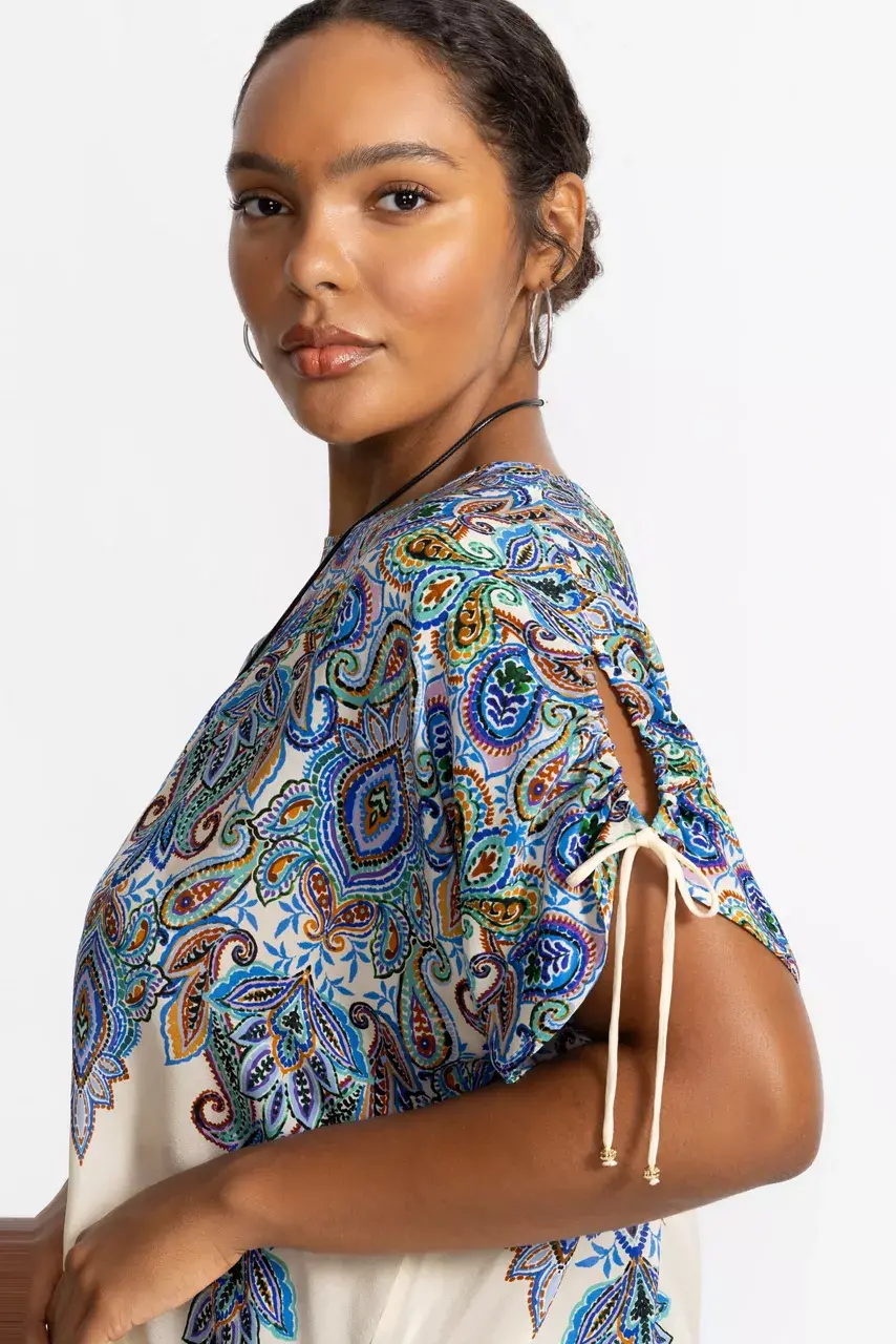 Johnny Was RUCHED SLEEVE BLOUSE Ruta