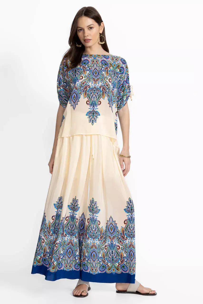 Johnny Was RUCHED SLEEVE BLOUSE Ruta