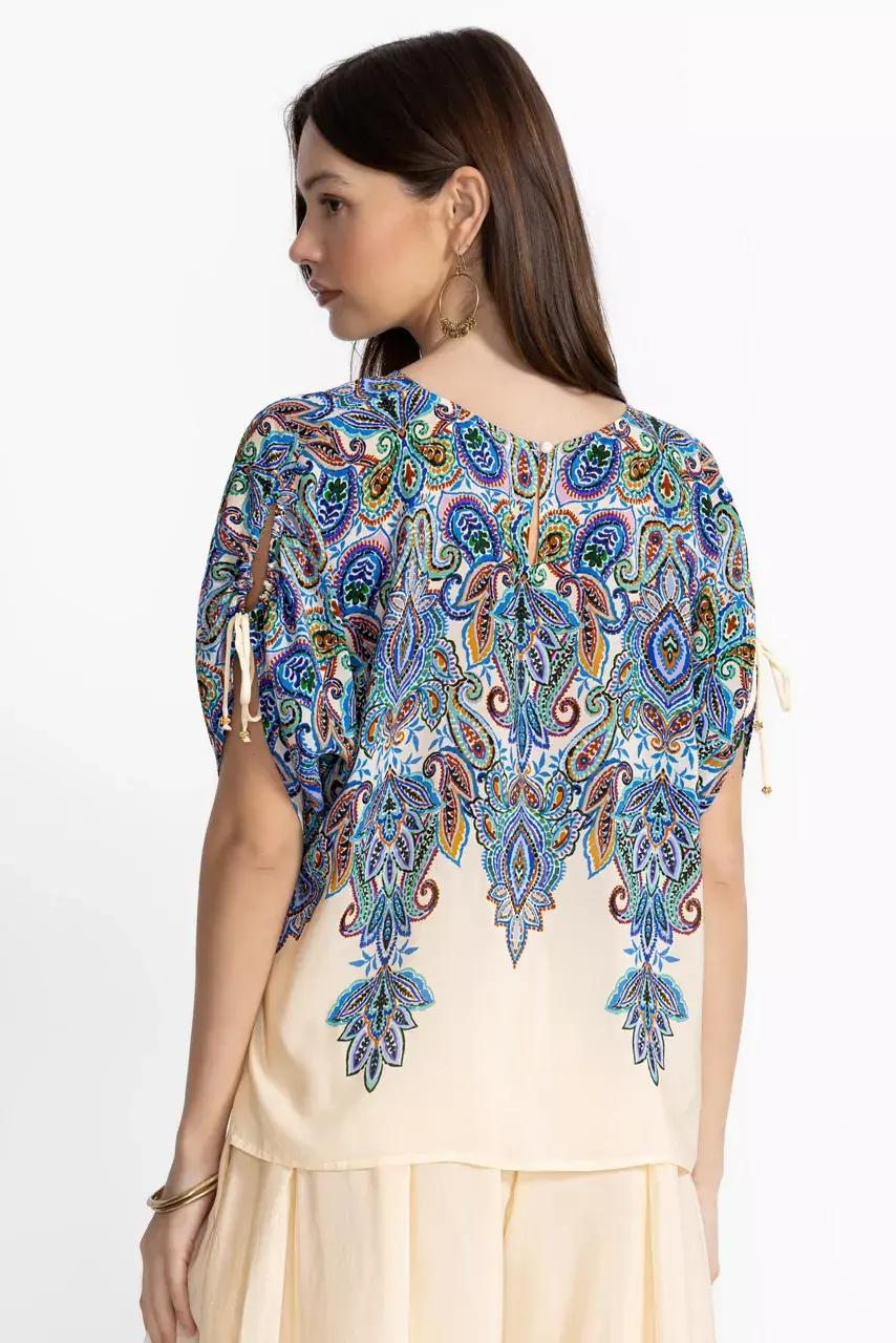 Johnny Was RUCHED SLEEVE BLOUSE Ruta