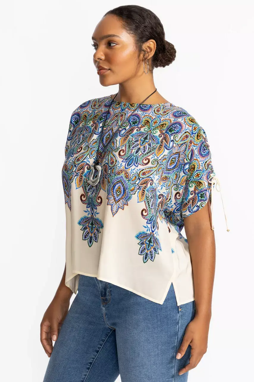 johnny was RUCHED SLEEVE BLOUSE Ruta