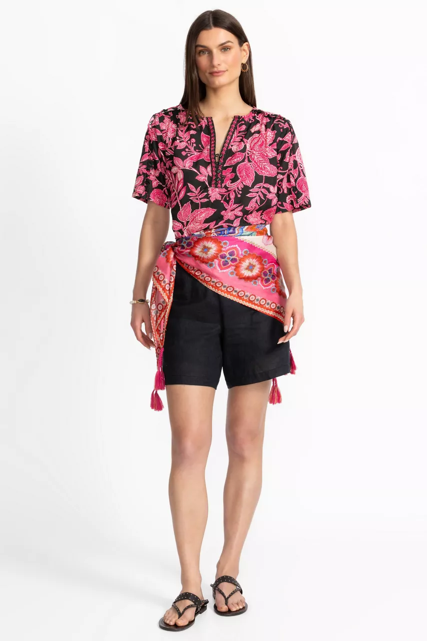 Johnny Was RUFFLE SEAM TOP Alycia Black