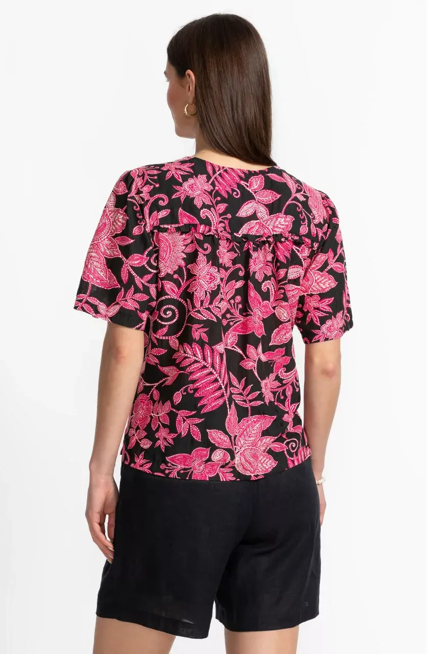 Johnny Was RUFFLE SEAM TOP Alycia Black