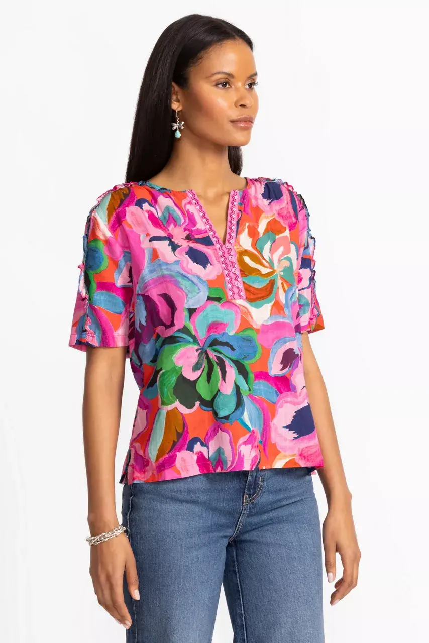 Johnny Was RUFFLE SEAM TOP Ambre