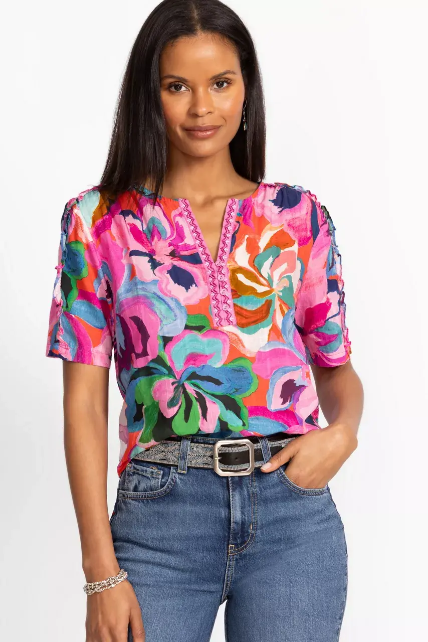 Johnny Was RUFFLE SEAM TOP Ambre