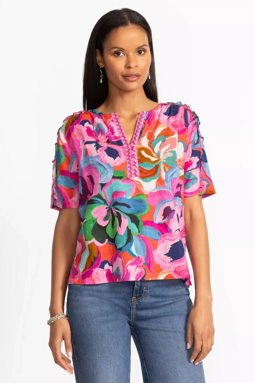 Johnny Was RUFFLE SEAM TOP Ambre